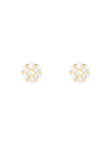 Boucles d'oreilles Puce "Poussiére d'étoile" Or jaune 375/1000 et Zircon