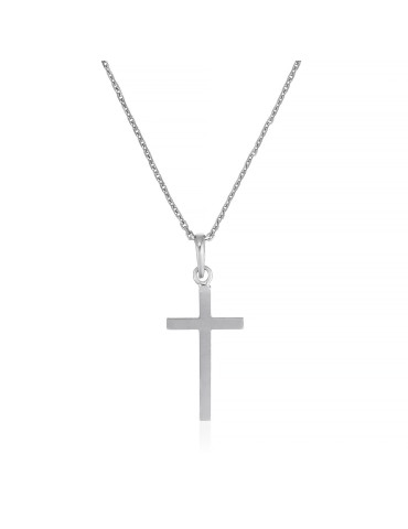 Pendentif "Croix Croyance" Or Blanc 375/1000