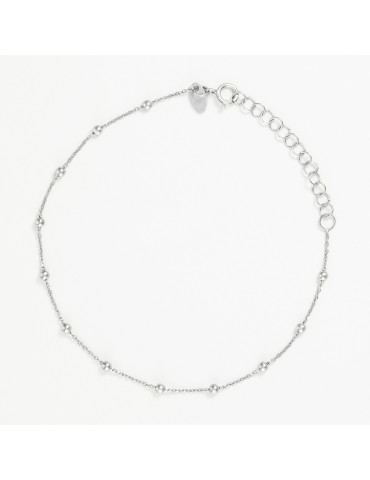 Bracelet chaîne boule en Or Blanc 375/1000