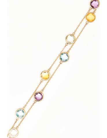 Bracelet multi-rangs " Multicolore " Or jaune 375/1000
